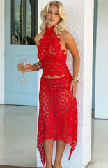 Lioness Trophy Rouge Crochet Halter Top