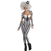Women's Sexy Beetlejuice Deluxe Pantsuit Costume