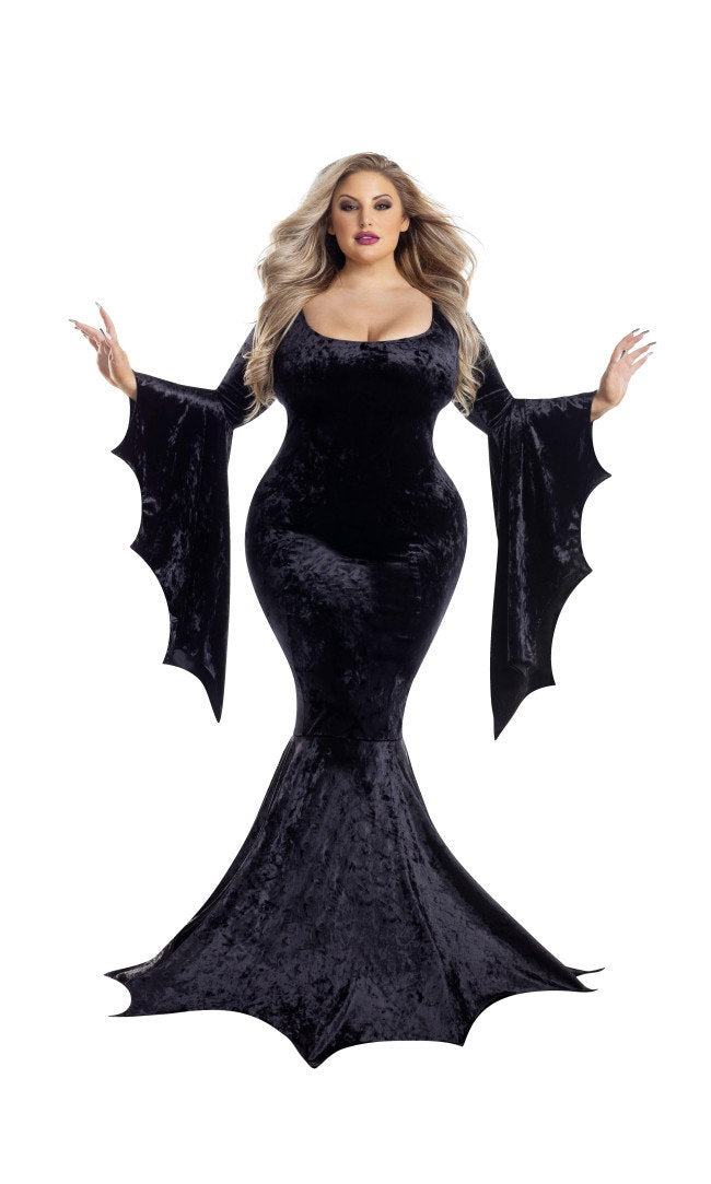 Plus Vamp Black Velvet Dress - Image 1