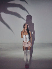 Schoolgirl Corset Top White