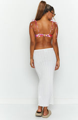 Sndys Baha Ribbed Skirt White