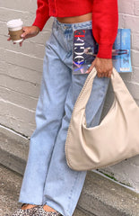 She'S Yours Light Wash Denim Wide Leg Boyfriend Jeans