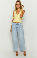 She'S Yours Light Wash Denim Wide Leg Boyfriend Jeans
