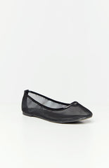 Therapy Arlo Black Crinkle Patent Pu Ballet Flats