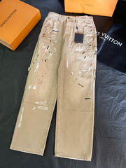 LOUIS VUITTON Embellished Denim Carpenter Pants #386539