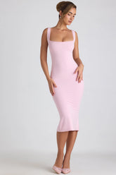 Modal Lace-Trim Midaxi Dress In Soft Pink