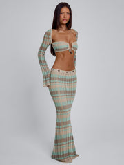 Dune Maxi Skirt Green Stripe