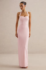 Heloira | Light Pink Sweetheart-Neck Maxi Dress