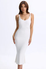 Modal Plunge Open-Back Midaxi Dress In Coconut