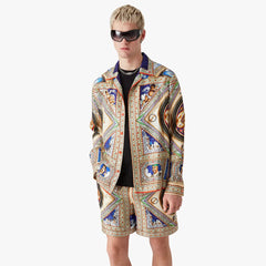 Casablanca Plafond Orne De Musique Silk Long Sleeve Silk Shorts #386552