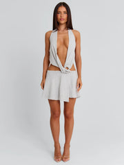 Esthae Mini Dress Grey Stripe