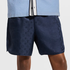 LOUIS VUITTON Monogram Jacquard Silk Sporty Shorts #386023