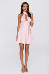 Formal Spectacular Satin Mini Dress Pink