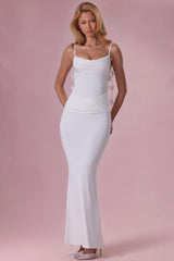 Jersey Draped Gown In Coconut