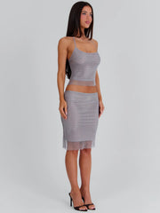 Annarella Midi Skirt Silver