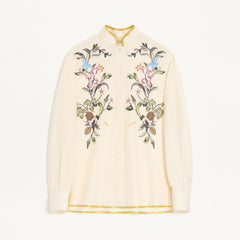 Valentino Embroidered Linen Shirt for Woman in Ivory #382492