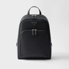 Prada Saffiano Classic Minimalist Business Backpack Printed Triangle Badge Adjustable Leather Shoulder Straps Two Way Zipper Closure Backpack Bag Bags 2VZ102_9Z2_F0002_V_DOO #79175
