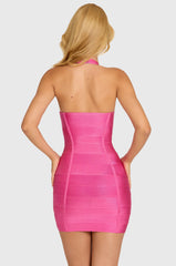 Bandage Bodycon Mini Dress In Raspberry