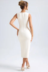 Sweetheart-Neck Midaxi Dress In Ivory