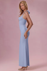 Jersey Corset Bridesmaid Dress In Powder Blue