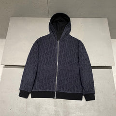 Dior Men's Fall/winter Fashion Casual Solid Color Hooded Zipper Jacket With Oblique Textured Jacquard Reversible Design Jacket #79571