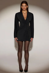 Single-Breasted Blazer Mini Dress In Black