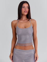 Annarella Crop Top Silver