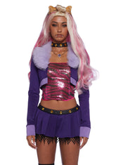 Werewolf High School Doll Costume And Wig Set