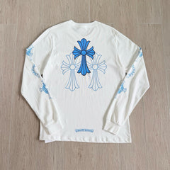 Chrome Hearts Blue Cross Long Sleeve T-shirt #387105