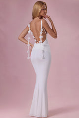Jersey Draped Gown In Coconut