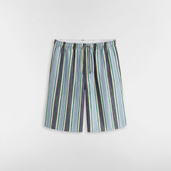 DIOR Dioriviera Dior Oblique Sun Stripes Short Sleeved Shirt and Shorts Blue and Green Cotton-Silk Jacquard #387355