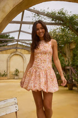 Heavenly Drift Floral Mini Dress Pink