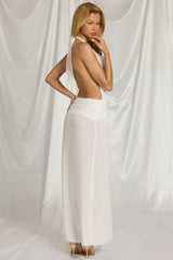 Halterneck Maxi Dress In White