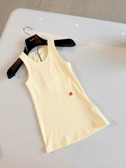 CELINE TANK TOP IN RIBBED COTTON SILK #386277