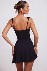 Sweetheart Neckline Mini Dress In Black