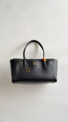 Chanel Cerf Tote Bag Women's Long Black Leather Clutch Elegant Evening & Casual Crossbody Bag #82721A