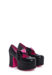 X Monster High Deelite Draculaura Platform Mary Janes - Black/Pink