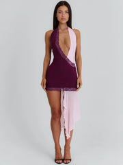 Natalee Mini Dress Burgundy