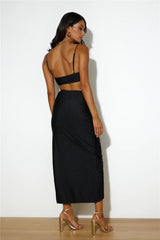 She'S Got The Charm Midi Skirt Black