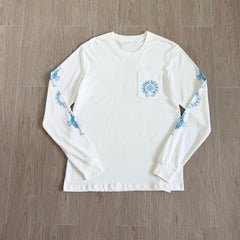 Chrome Hearts Blue Cross Long Sleeve T-shirt #387105