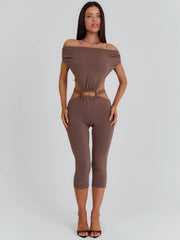 Bibiana Capri Jumpsuit Brown