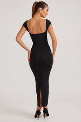 Sweetheart Neckline Maxi Dress In Black