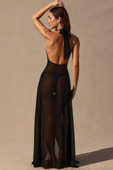 Halterneck Maxi Dress In Black
