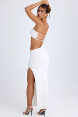 Cut-Out Bandeau Maxi Dress In White
