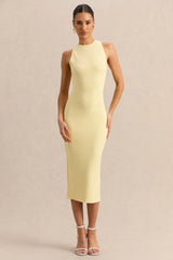 Mirana | Lemon Halter-Neck Midi-Dress