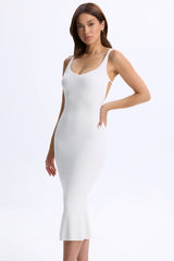 Modal Plunge Open-Back Midaxi Dress In Coconut