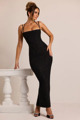 Embellished Cowl Neck Maxi Dress In Black