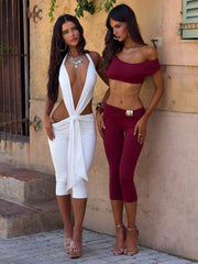 Atheena Crop Top Deep Red