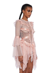 Saints & Sinners Fishnet Mini Dress - Pink