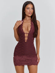India Mini Dress Dark Mauve